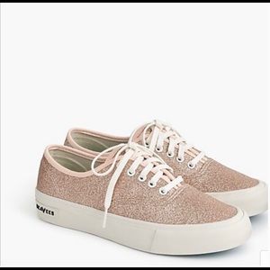 SeaVees J Crew Sparkle Glitter Rose Gold Legend Low Top, Woman’s size 7.5
